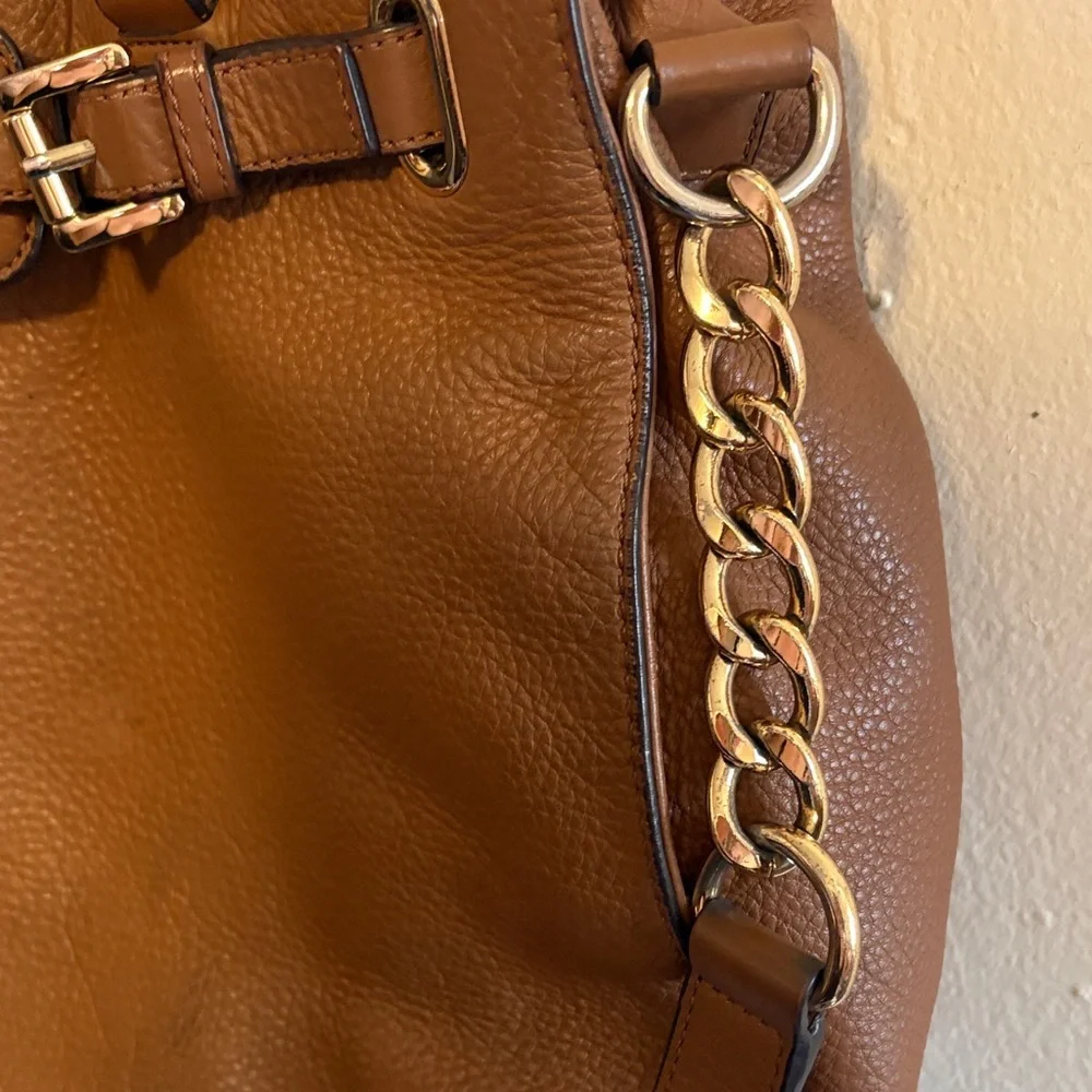 Michael Kors Hamilton Tan Leather Satchel - Picture 4 of 12